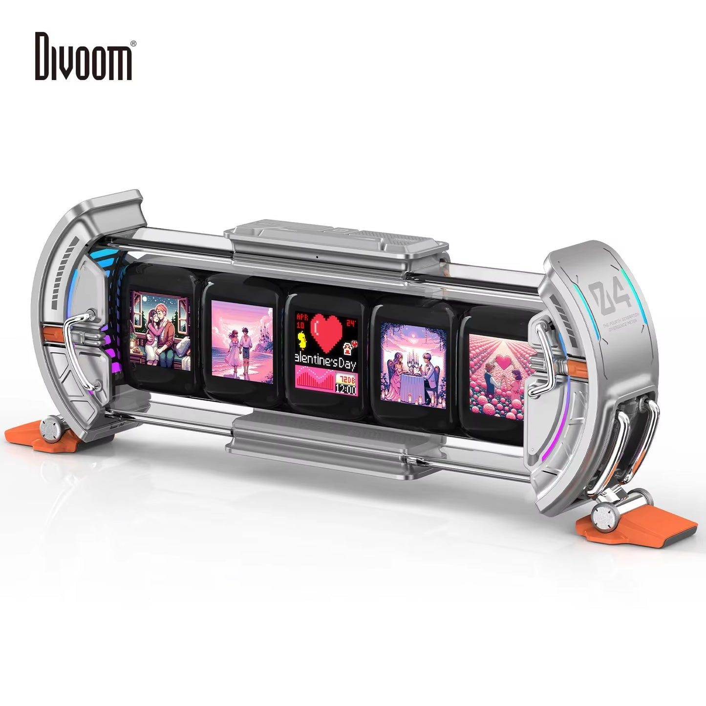 Divoom Times Gate Cyberpunk Gaming Digital Clock with Smart App Control, Wi-Fi Connectivity, and RGB LED Display