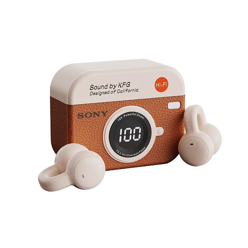 Open Ear Bone conduction Wireless Earphones with Microphone and Bluetooth 5.4 - Sports Clip-On Headphones