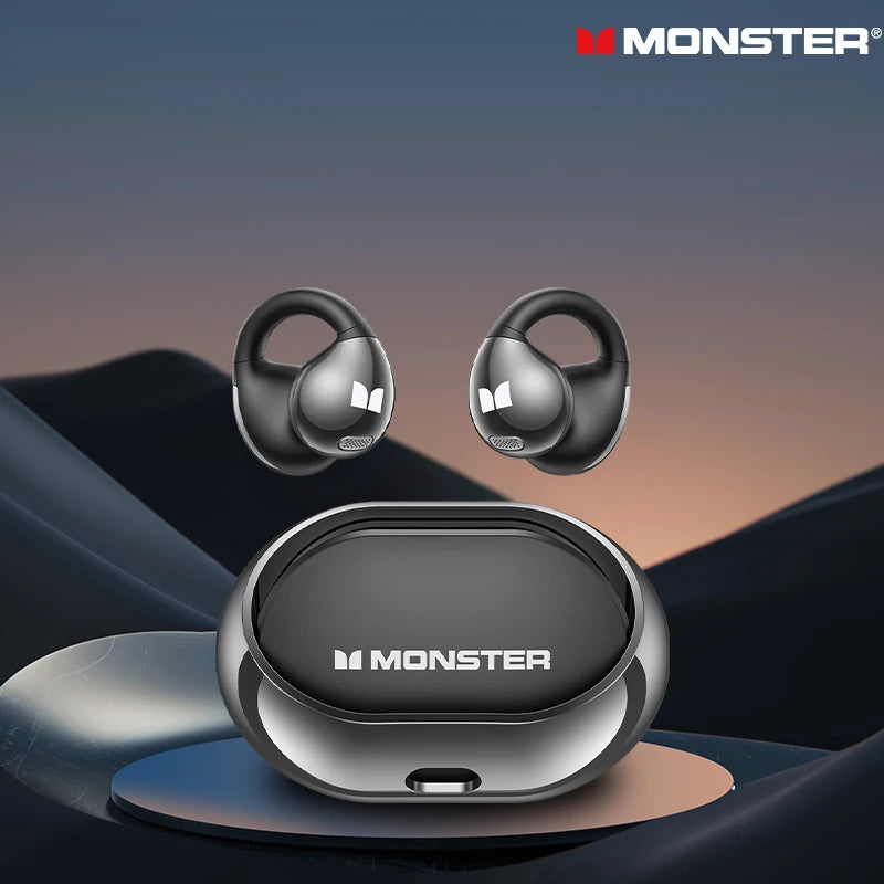 Monster AC660 Wireless Earbuds with Earclip Design, Bluetooth 5.4, Noise Canceling