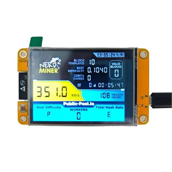 Nerdminer V3 2.8-Inch Bitcoin Solo Mining Machine for Cryptocurrency Mining