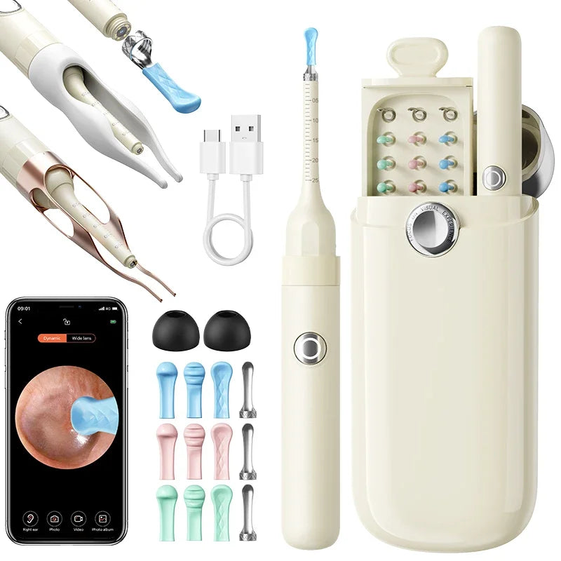 Smart Visual Ear Wax Removal System with 800W HD Endoscope and Storage Solution