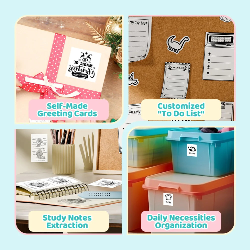 Phomemo T02 Wireless Mini Thermal Printer - Portable Adhesive Sticker Printer for DIY Projects and Journaling, Ideal Gift for Students