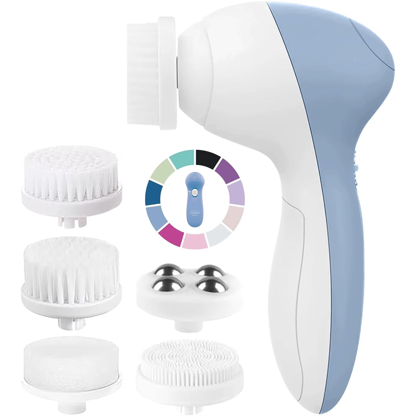 5-in-1 Facial Cleansing Brush and Multi-Functional Rotating Massage Device for Pore Cleansing Electric