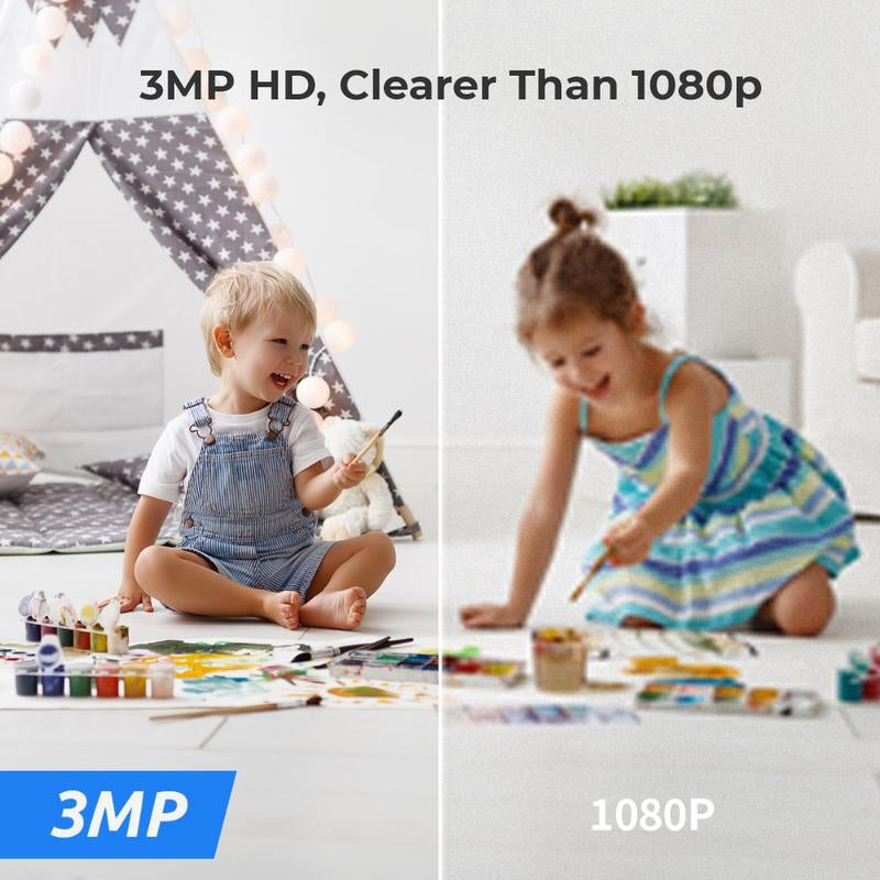 Reolink E1 3MP Pan-Tilt Indoor Security Camera for Any Budget, Person/Pet Detection, Two-Way Audio White