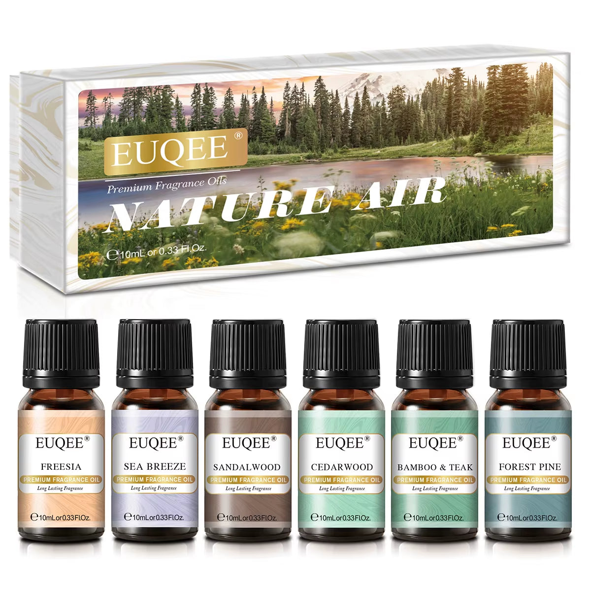 6-Piece Fragrance Oil Set (10ml) - Aromatherapy Gift Box for Humidifiers, Diffusers, Candle and Soap Making, Air Fresheners