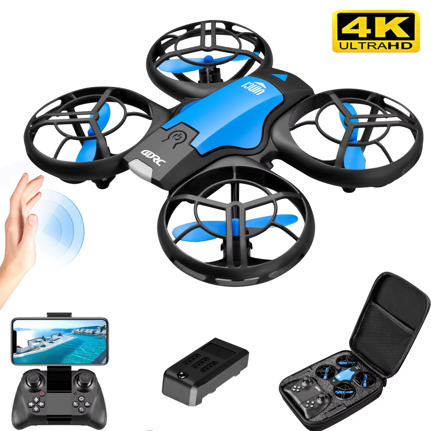 V8 New Mini Drone 4K Profession HD 1080P Wide Angle Camera Wifi FPV RC Dron Height Keep Drones Helicopter Kids Toys