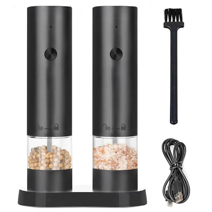 Electric Salt and Pepper Grinder with Adjustable Coarseness and Large Capacity USB Rechargeable