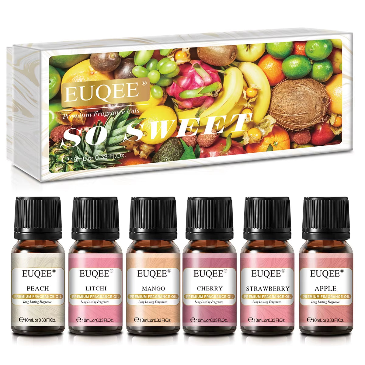 6-Piece Fragrance Oil Set (10ml) - Aromatherapy Gift Box for Humidifiers, Diffusers, Candle and Soap Making, Air Fresheners