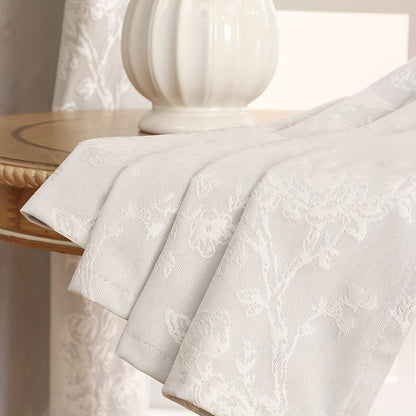 1pc Full Blackout Orange And Beige Peony Laminated Light Luxury Draping Three-Dimensional Perforated Curtains