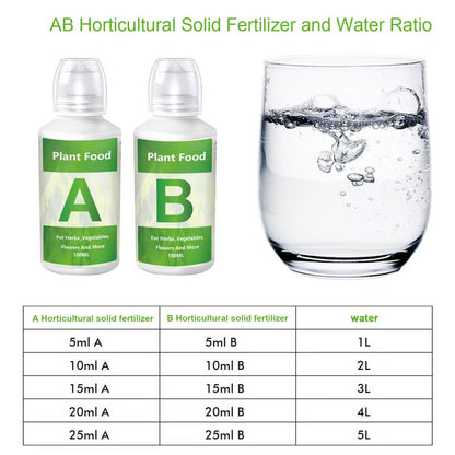 Hydroponic Nutrient Fertilizer AB Solution Set for Optimal Plant Growth in Flowers and Vegetables
