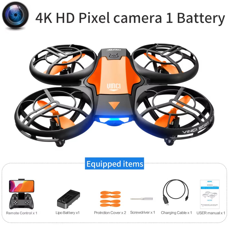 V8 New Mini Drone 4K Profession HD 1080P Wide Angle Camera Wifi FPV RC Dron Height Keep Drones Helicopter Kids Toys