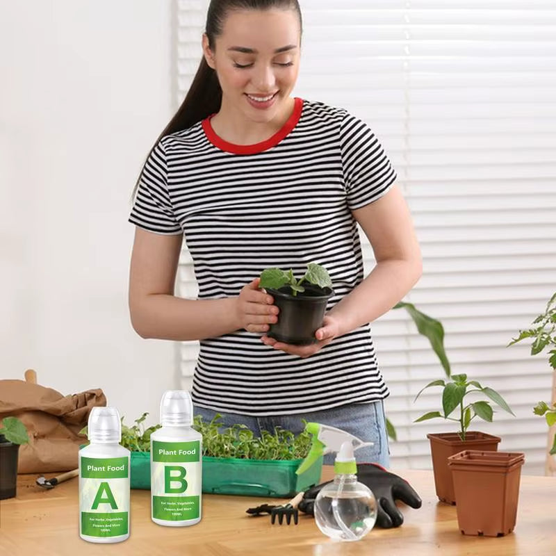 Hydroponic Nutrient Fertilizer AB Solution Set for Optimal Plant Growth in Flowers and Vegetables