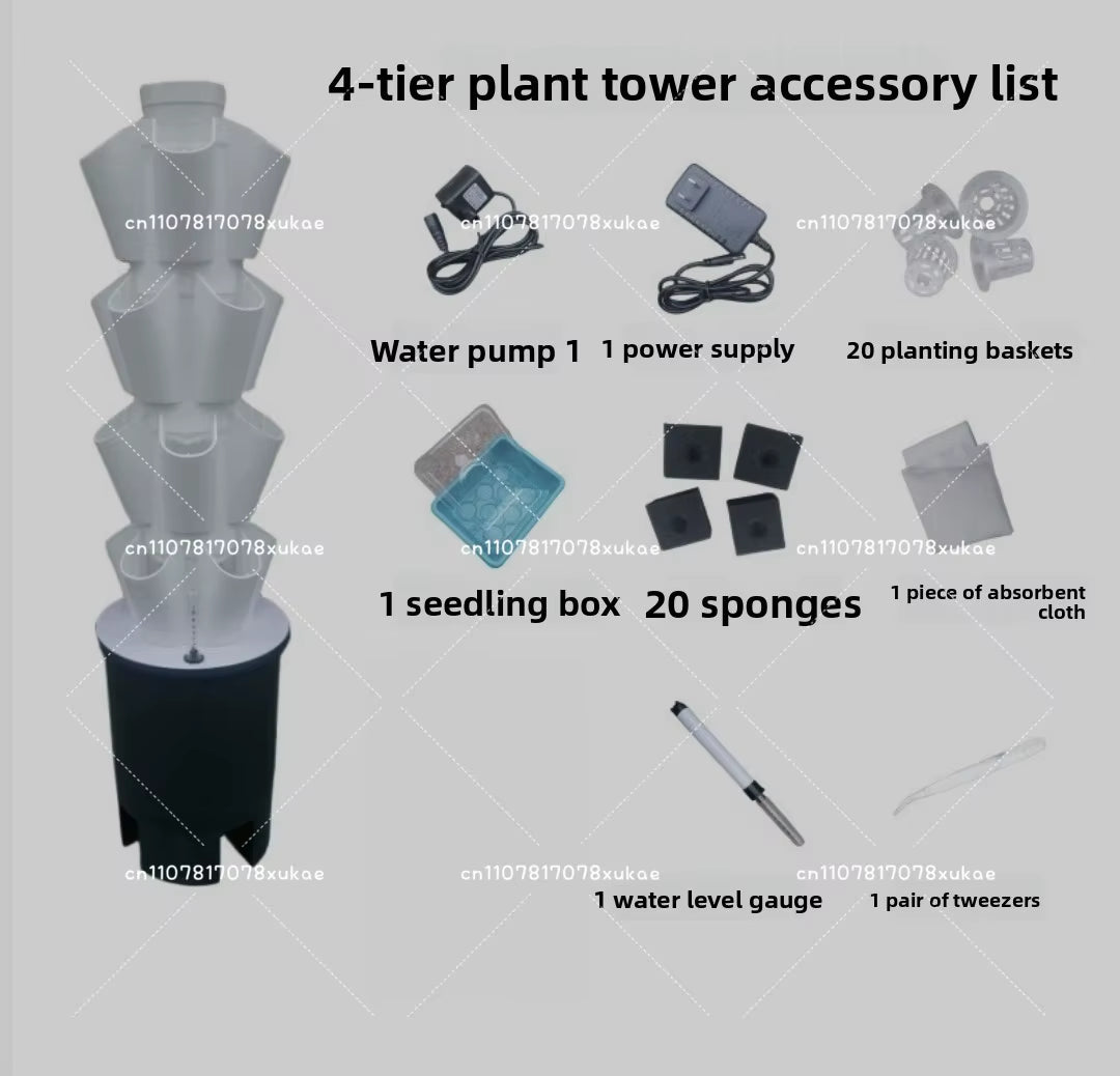 Vertical Hydroponic Garden Tower with Timer - 45/18 Hole Soilless Vegetable Planter System