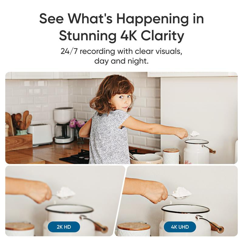 Eufy Indoor Cam E30, Latest Generation, 4K UHD Security Camera, 360 Pan-Tilt, Color Night Vision, AI Detection for Human/Pet/Audio/Crying, Human/Pet Auto Tracking, Works with Homekit