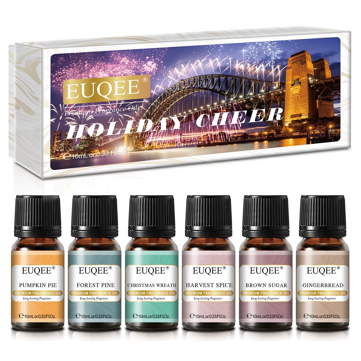 6-Piece Fragrance Oil Set (10ml) - Aromatherapy Gift Box for Humidifiers, Diffusers, Candle and Soap Making, Air Fresheners