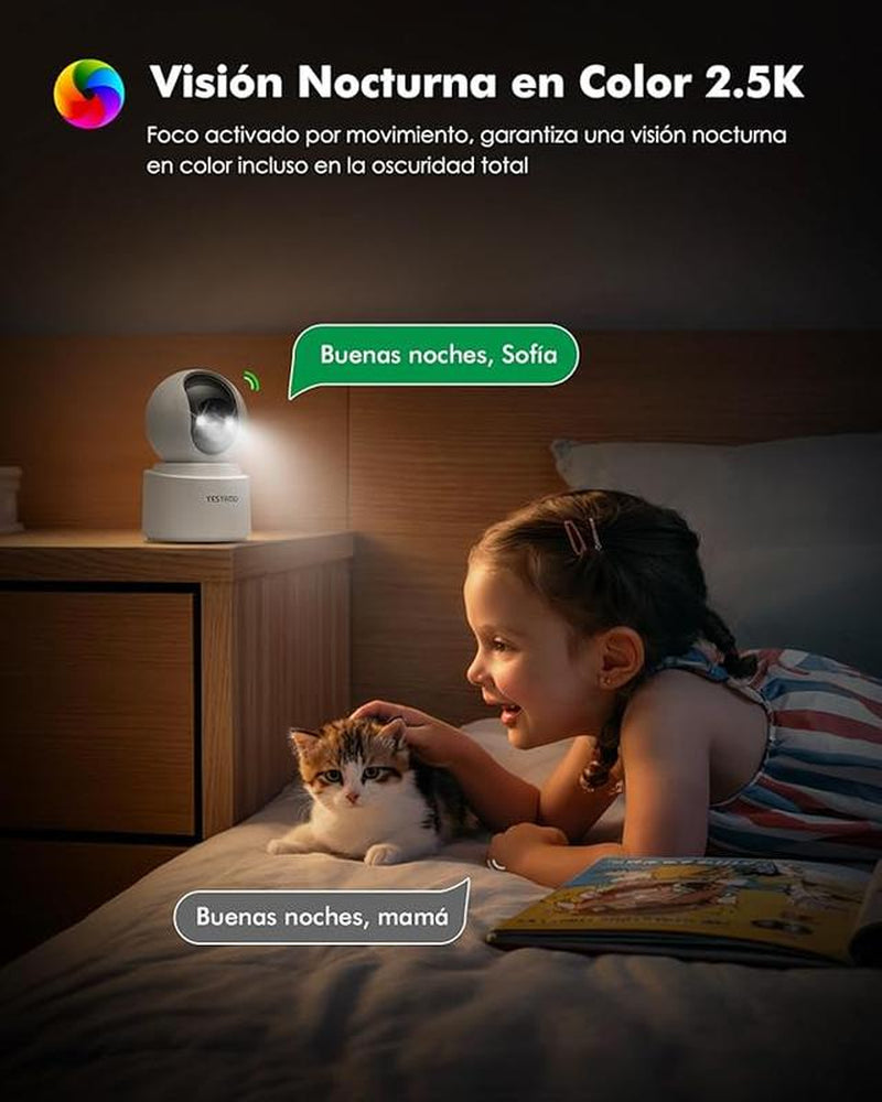 2K Indoor Wifi Surveillance Camera Battery Safety Camera Security Cameras for Home