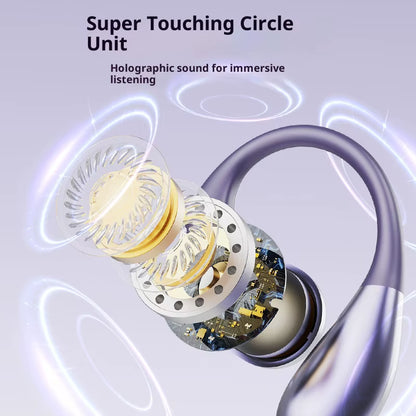  Wireless Ear Hook Headphones Bluetooth 5.4 - HiFi Stereo Waterproof Earbuds with LED Display and Touch Controls