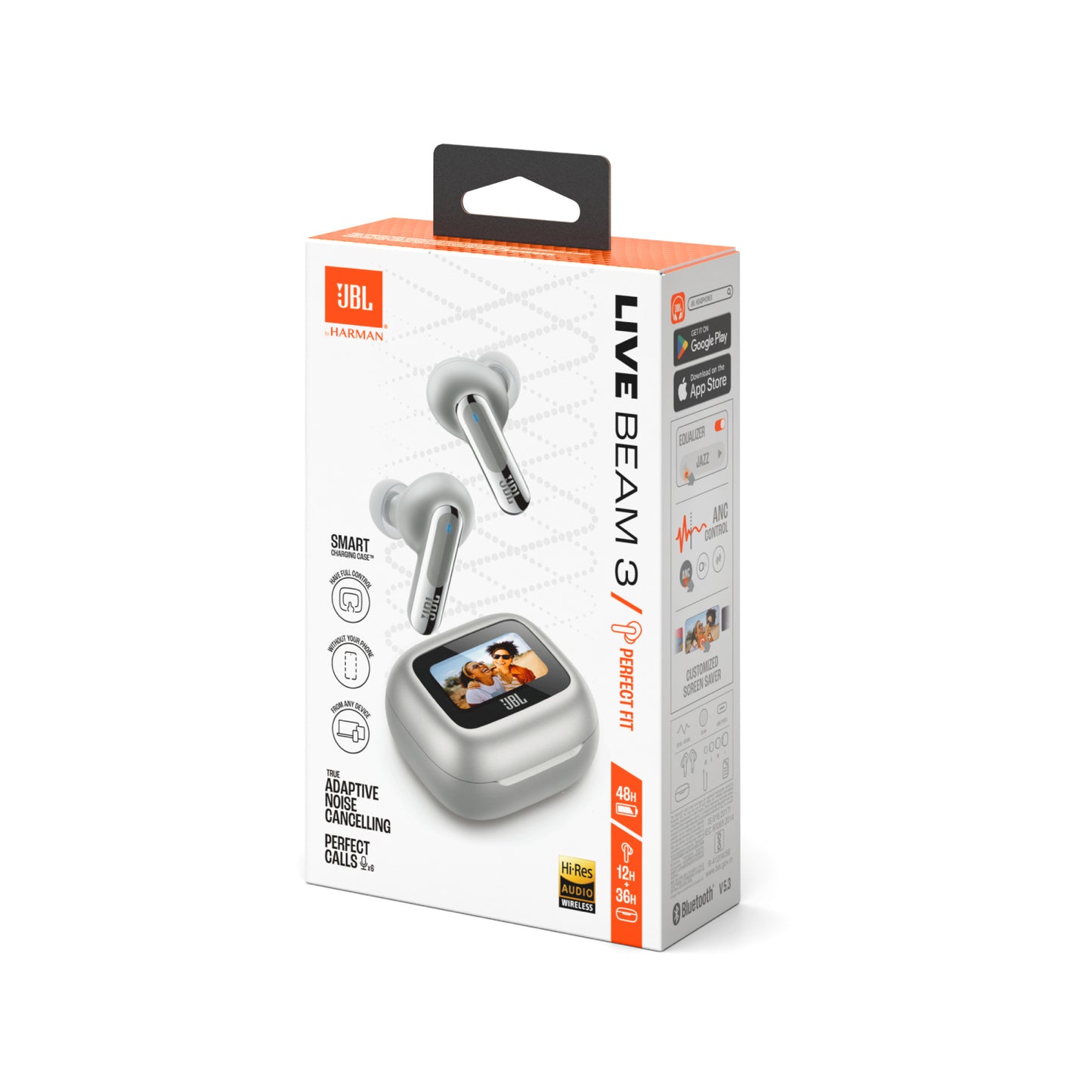 JBL LIVE BEAM 3 True Wireless In-Ear Headphones - Hi-Fi Stereo Bluetooth with Noise Cancellation for Sports and Gaming