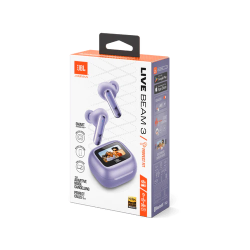 JBL LIVE BEAM 3 True Wireless In-Ear Headphones - Hi-Fi Stereo Bluetooth with Noise Cancellation for Sports and Gaming