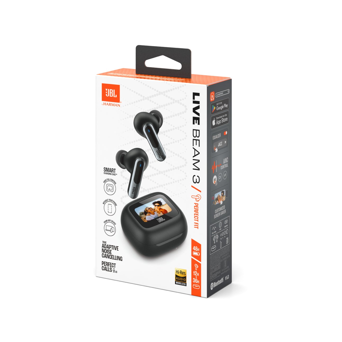 JBL LIVE BEAM 3 True Wireless In-Ear Headphones - Hi-Fi Stereo Bluetooth with Noise Cancellation for Sports and Gaming