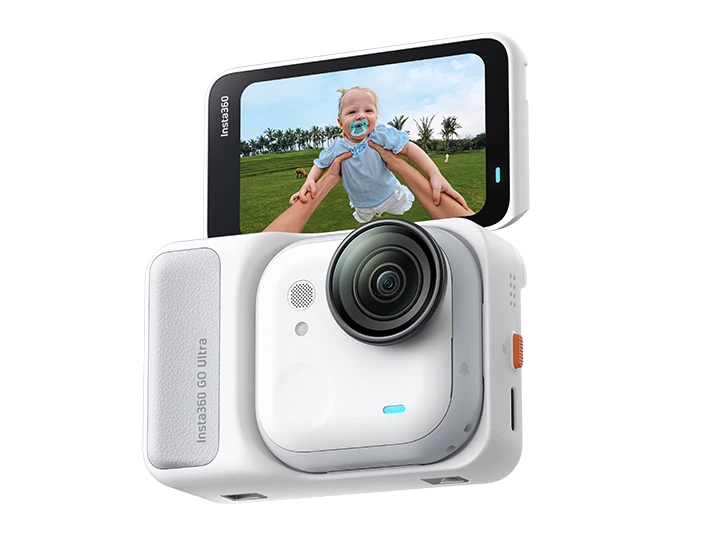 Insta 360 GO Ultra 4K 60FPS Magnetic Action Camera - 53g Ultra-Lightweight with 156° Field of View and 2.5" Flip Touchscreen