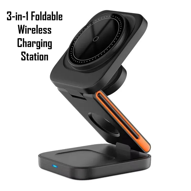 3-in-1 Foldable Fast Magnetic Wireless Charging Station 