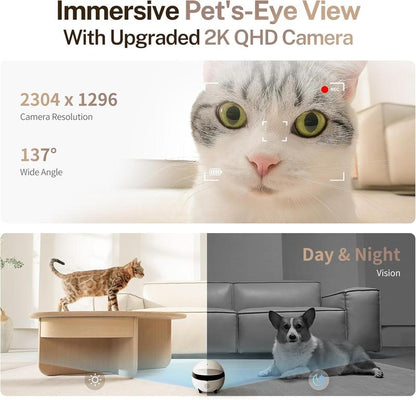 Discover the Enabot EBO 2K Camera Robot ROLA Mini: Your Ultimate Movable Pet Camera with Battery Power, Night Vision, and 2-Way Audio!