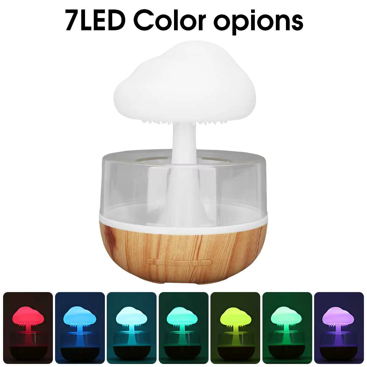 Rain Cloud Humidifier with Colorful Mushroom Design - Atmospheric Night Light and Essential Oil Aromatherapy Diffuser