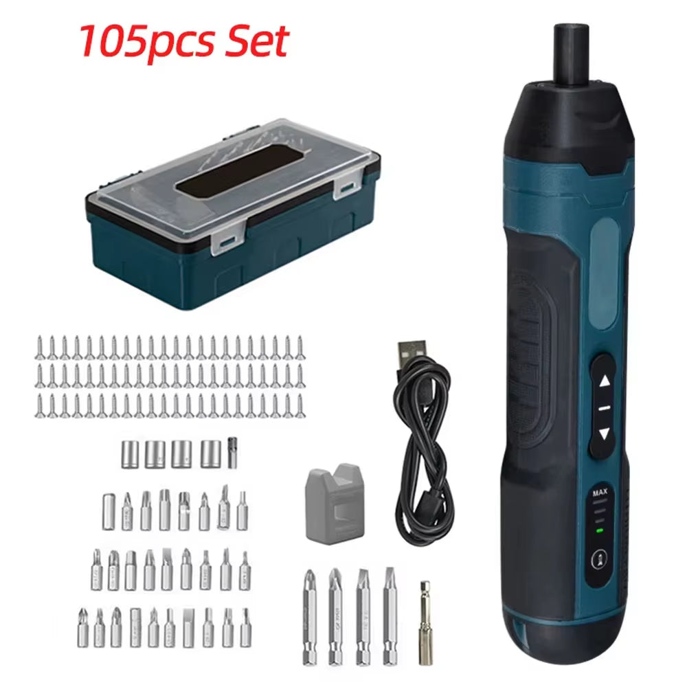 Rechargeable Mini Cordless Electric Screwdriver with 1300mAh Battery - Multi-Function Adjustable Torque Power Drill for Disassembly and Repair