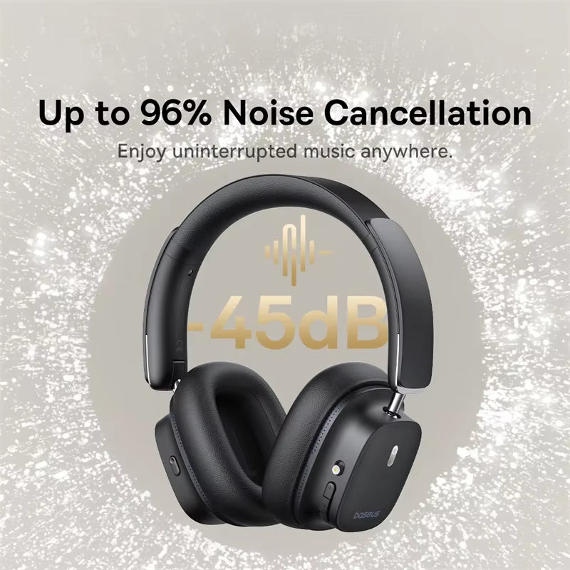 Baseus Pro ANC Wireless Headphones with Hi-Res LDAC and Bluetooth 5.4, Featuring Spatial Audio and 50mm Drivers