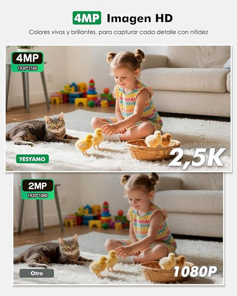 2K Indoor Wifi Surveillance Camera Battery Safety Camera Security Cameras for Home