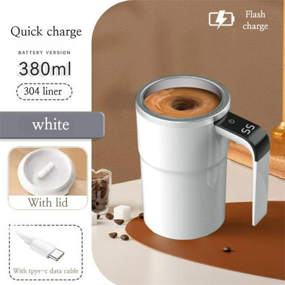 GREEN FOREST Smart Stirring Coffee Mug with Automatic Magnetic Stirring & USB Charging for Home Use 5 Key Features Included Thermostatic Cup