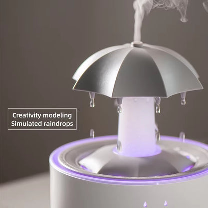 Rainbow Raindrop Aromatherapy Diffuser with Rotating Humidifier and 7-Color LED Lamp