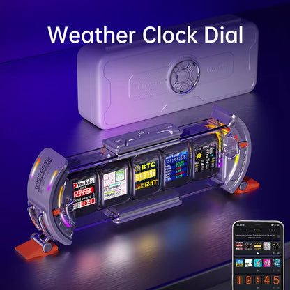 Divoom Times Gate Cyberpunk Gaming Digital Clock with Smart App Control, Wi-Fi Connectivity, and RGB LED Display