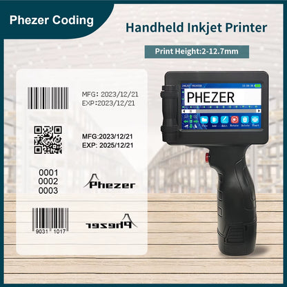 P17 Handheld Inkjet Printer Date Number Expiry Date Logo QR Bar Batch Code Expiry Date 12.7Mm Label Printer 28 Languages