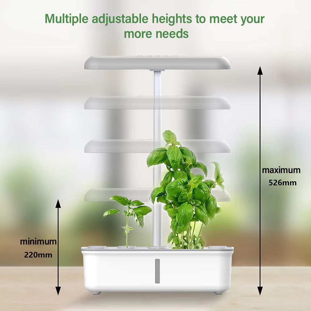 Tuya Smart Hydroponic Plant Growing System with LED Light and Self-Watering Features for Indoor Home Gardening
