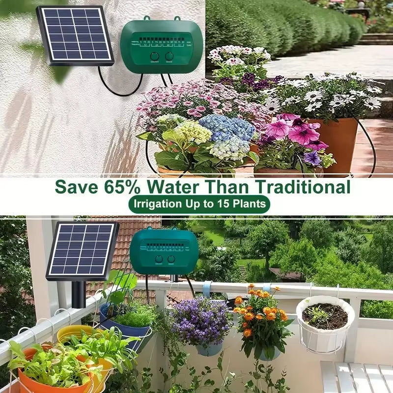 Solar-Powered Intelligent Irrigation System 6V 2W with Integrated 1800mAh Battery for Potted Plants - DIY Timed Watering Solution