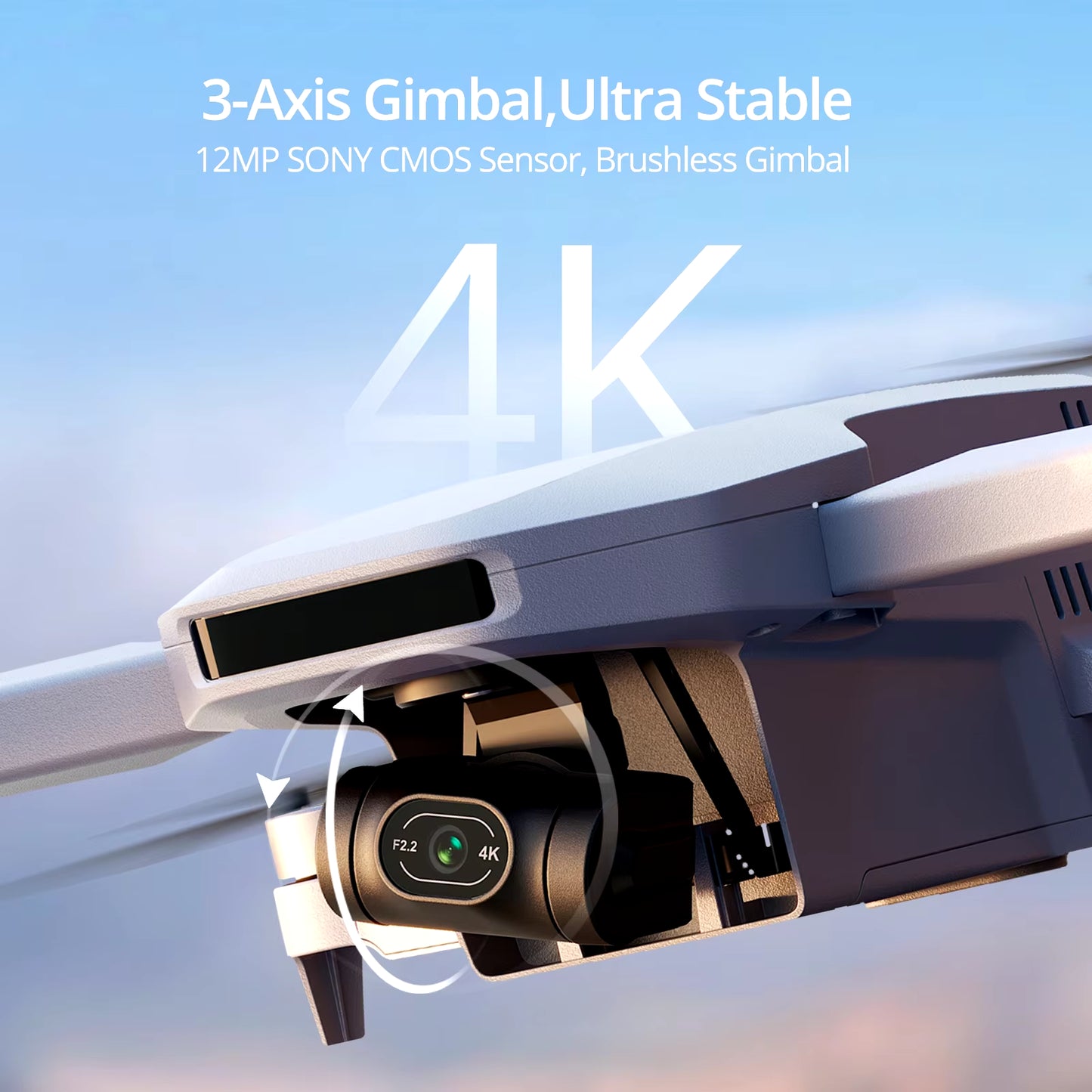 C0 Mini Drone with 3-Axis Gimbal - Capture Stunning 4K Aerial Footage with 6KM Range - Perfect Travel Companion for Enthusiasts