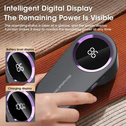 Electric Lint Remover with LED Display - USB Rechargeable Fabric Shaver for Clothing and Sweaters
