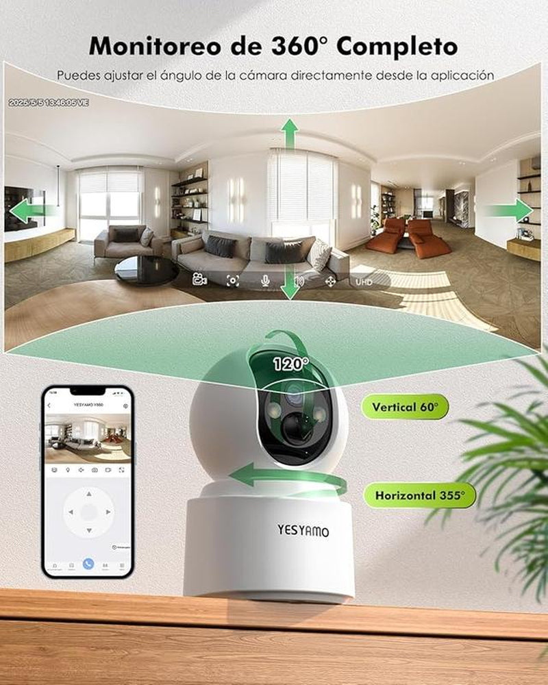 2K Indoor Wifi Surveillance Camera Battery Safety Camera Security Cameras for Home