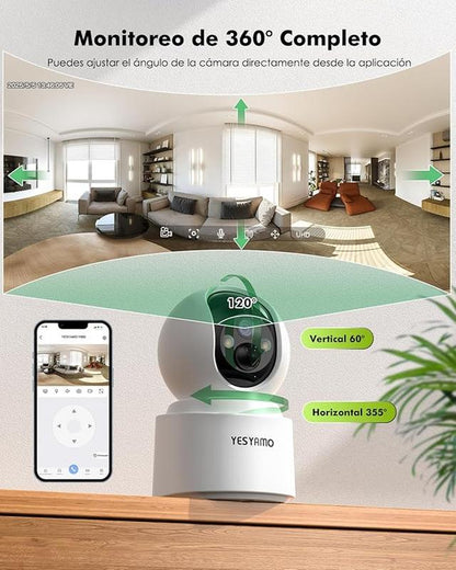 2K Indoor Wifi Surveillance Camera Battery Safety Camera Security Cameras for Home