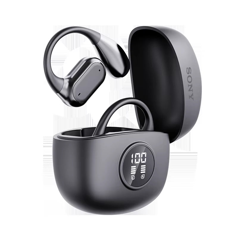  Wireless Ear Hook Headphones Bluetooth 5.4 - HiFi Stereo Waterproof Earbuds with LED Display and Touch Controls