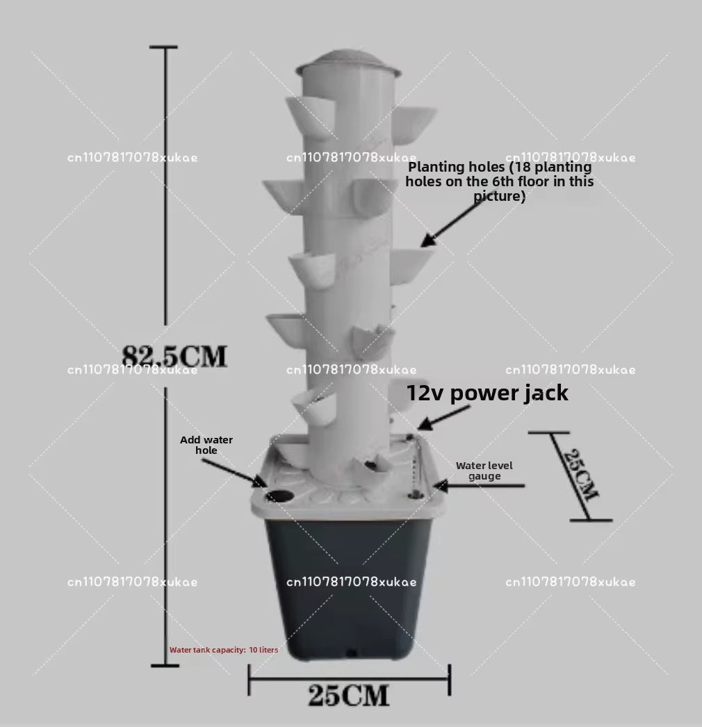Vertical Hydroponic Garden Tower with Timer - 45/18 Hole Soilless Vegetable Planter System