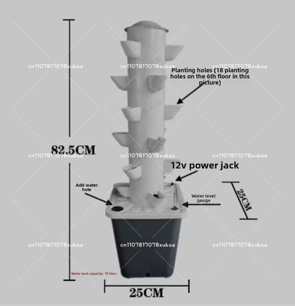 Vertical Hydroponic Garden Tower with Timer - 45/18 Hole Soilless Vegetable Planter System