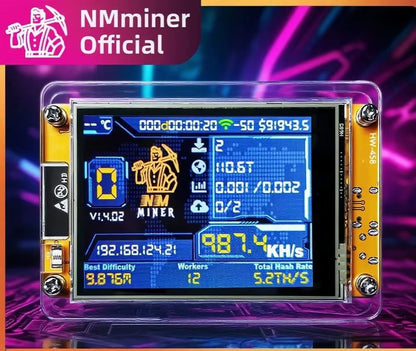 Nmminer Nerdminer V2 Cryptocurrency Mining Device with 2.8-Inch Smart Display and 960Kh/S Hashrate for Bitcoin Mining - Model ESP32-2432S028R DROOM