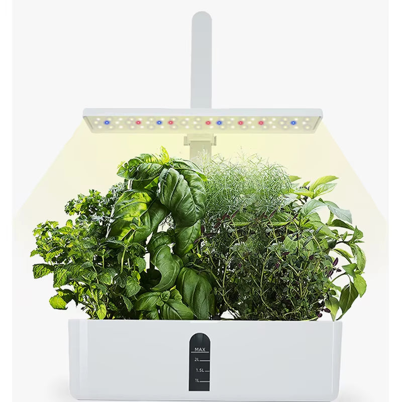 Indoor Hydroponics Growing System with Smart Automatic Timer and Adjustable Height, 9-Pod Herb Garden Planter