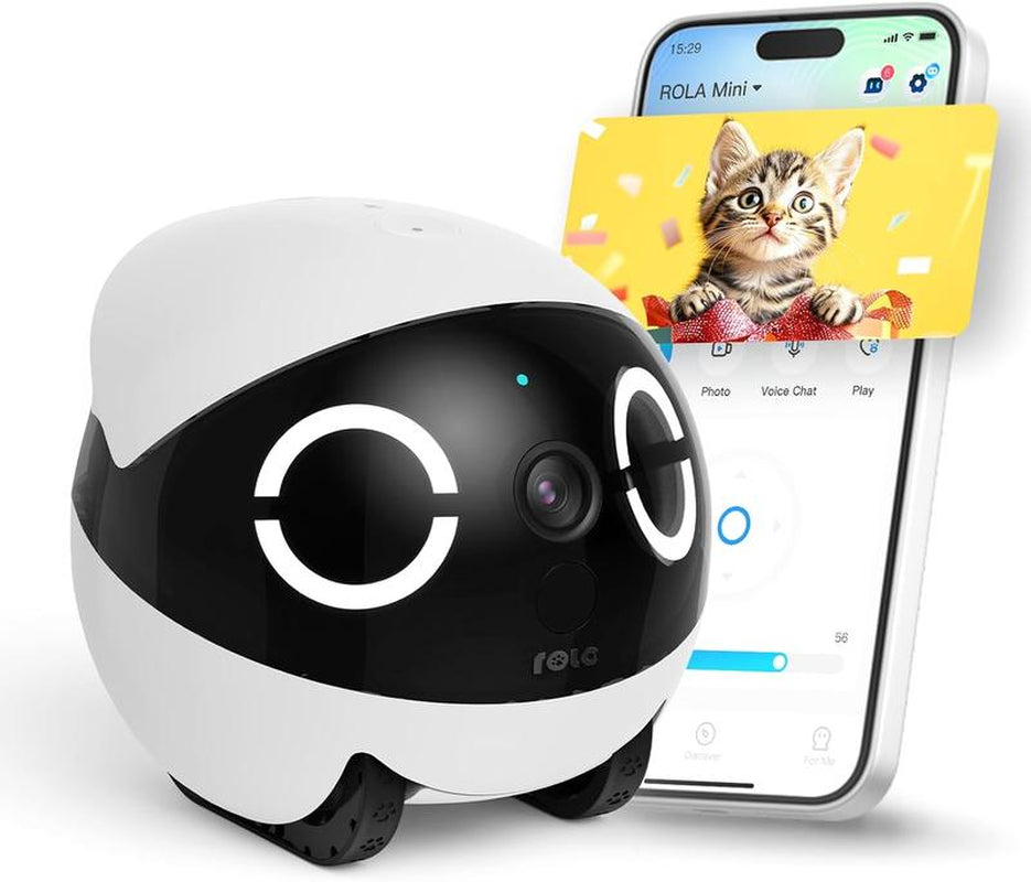 Discover the Enabot EBO 2K Camera Robot ROLA Mini: Your Ultimate Movable Pet Camera with Battery Power, Night Vision, and 2-Way Audio!
