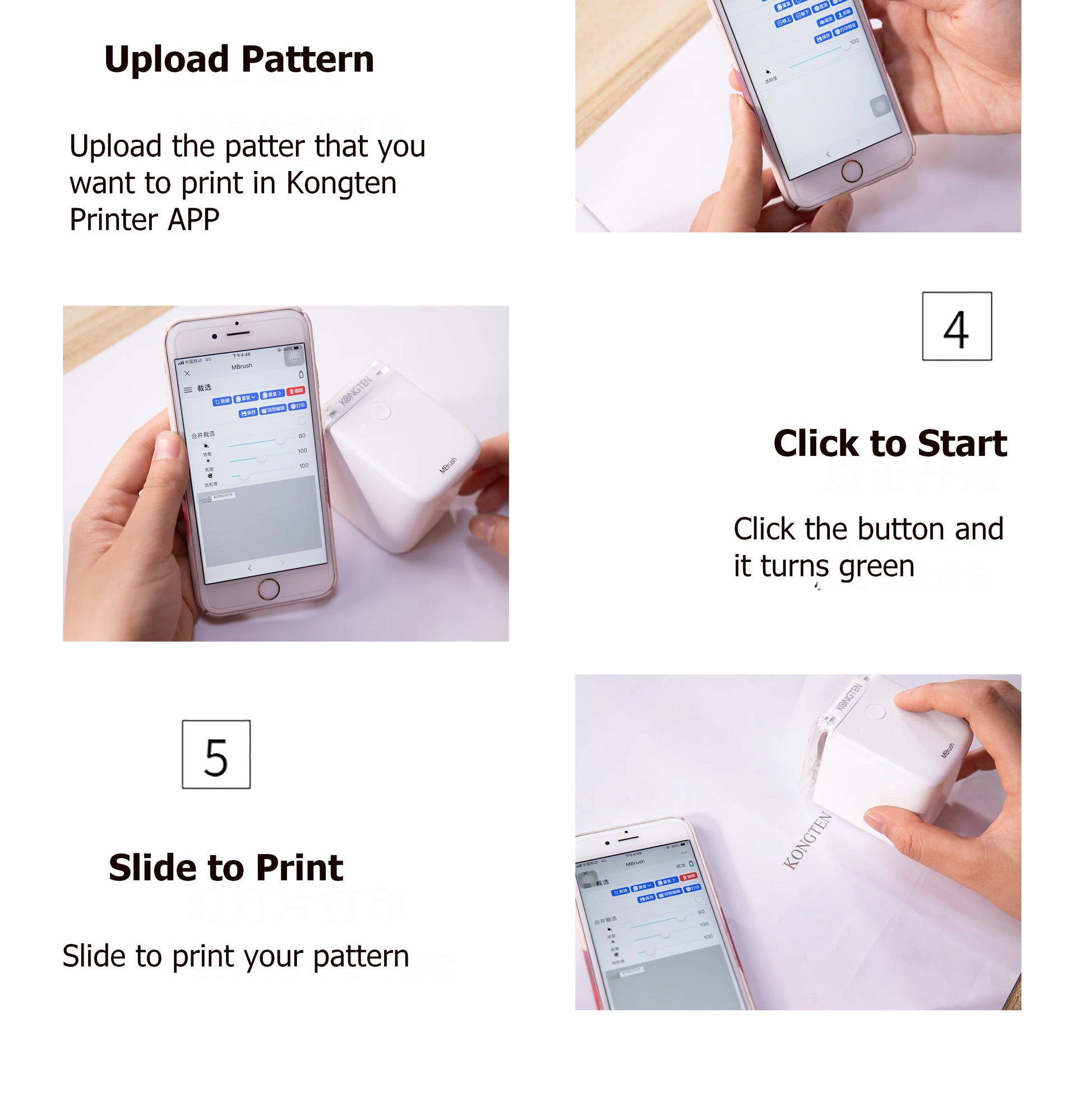 Portable Mini Handheld Inkjet Printer with WiFi and USB Connectivity for iOS and Android
