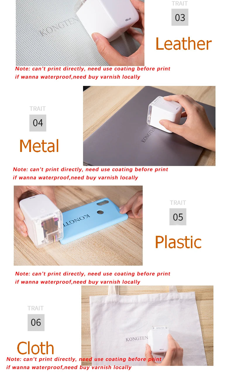 Portable Mini Handheld Inkjet Printer with WiFi and USB Connectivity for iOS and Android