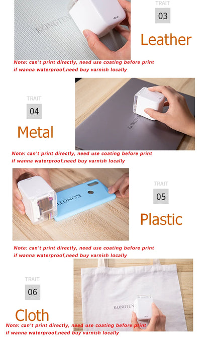 Portable Mini Handheld Inkjet Printer with WiFi and USB Connectivity for iOS and Android